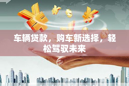 新社车辆贷款，购车新选择，轻松驾驭未来