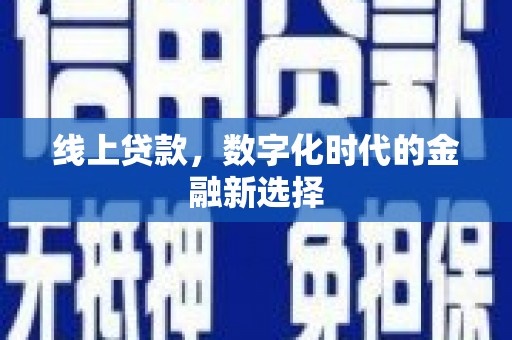 新社线上贷款，数字化时代的金融新选择