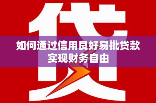 新社如何通过信用良好易批贷款实现财务自由