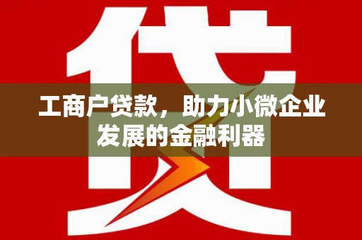 新社工商户贷款，助力小微企业发展的金融利器