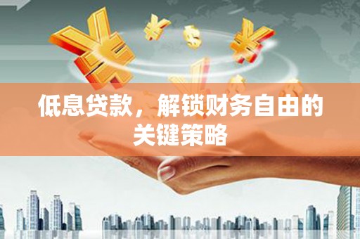 新社低息贷款，解锁财务自由的关键策略