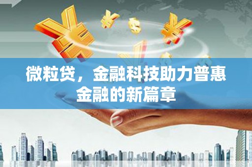 新社微粒贷，金融科技助力普惠金融的新篇章