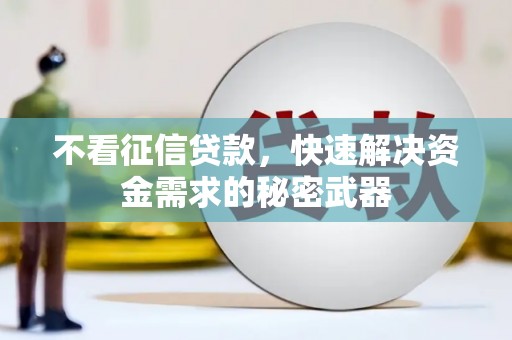 新社不看征信贷款，快速解决资金需求的秘密武器