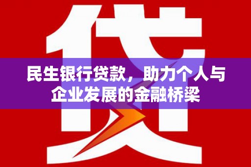 新社民生银行贷款，助力个人与企业发展的金融桥梁
