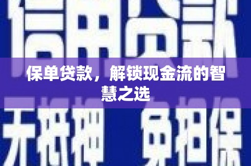 新社保单贷款，解锁现金流的智慧之选