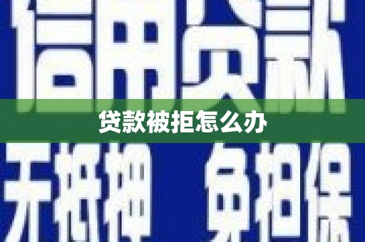 新社贷款被拒怎么办