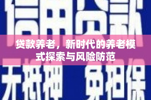 新社贷款养老，新时代的养老模式探索与风险防范
